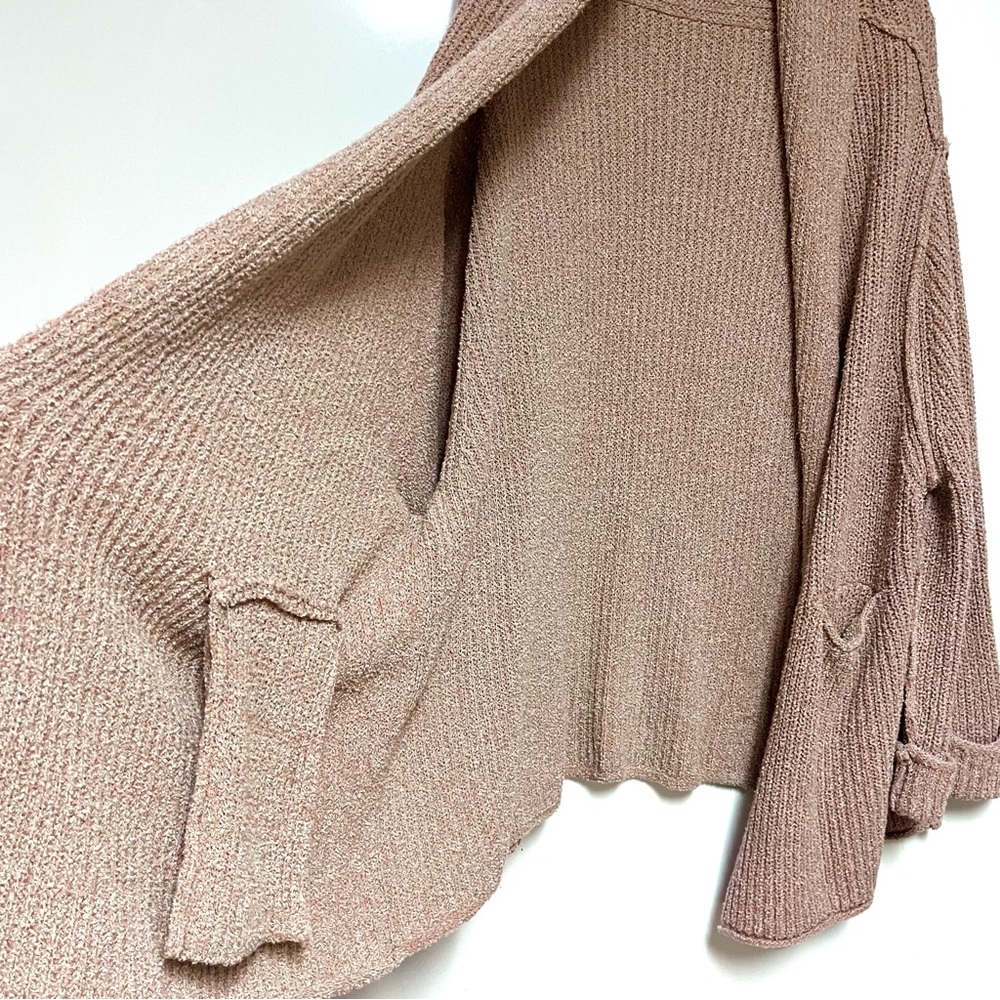 Free People Low Tide Cardigan Oversized Slouchy Cozy Knit Sweater Rose Pink Boho - Picture 6 of 16